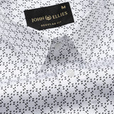 Iearus White With Black Triangle Cotton Printed Shirt