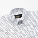 Iearus White With Black Triangle Cotton Printed Shirt