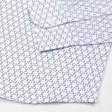 Iearus White With Blue Triangle Cotton Printed Shirt