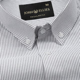 Serac Black Stripe Button Down Cotton Shirt - John Ellies