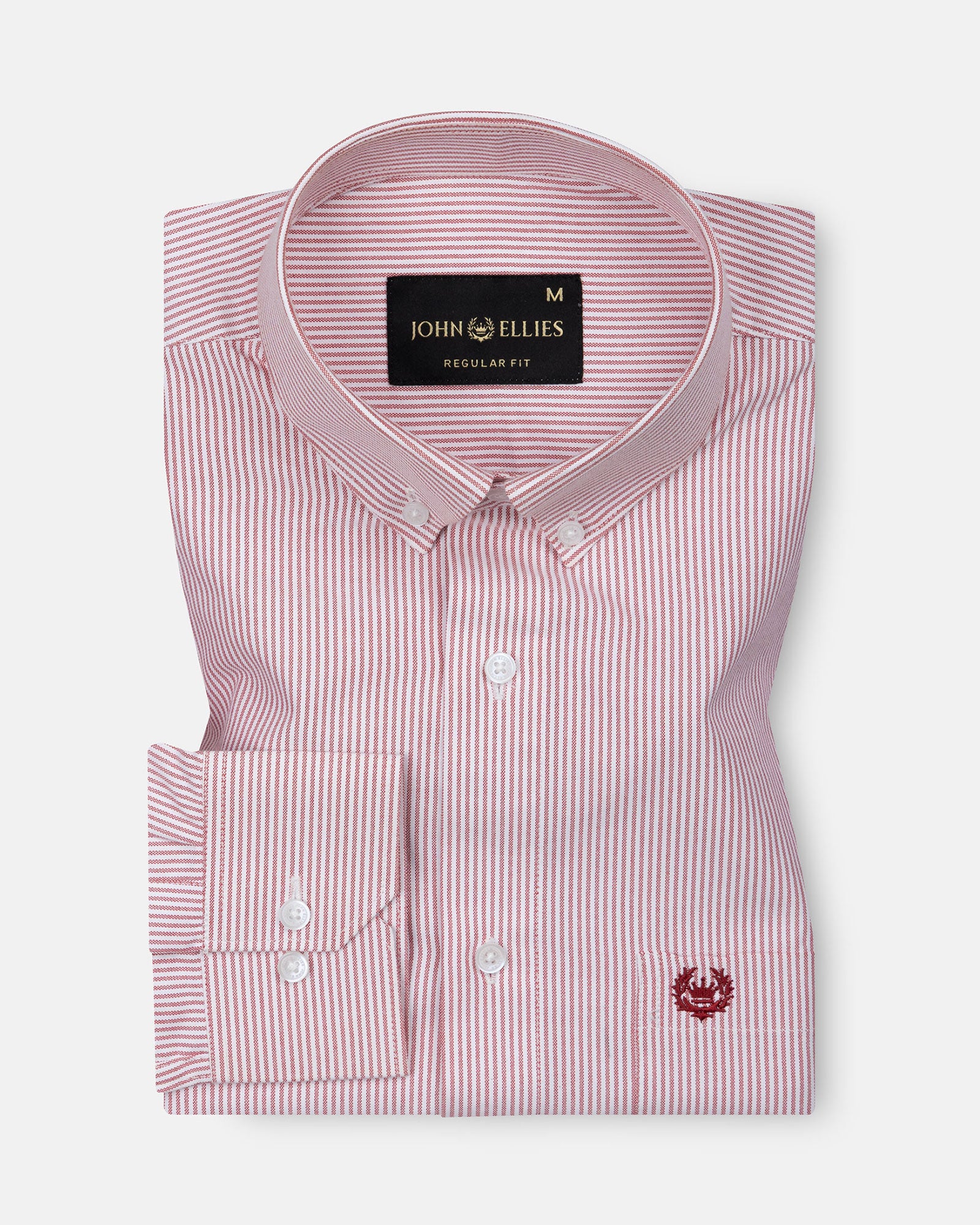 Serac Red Stripe Button Down Cotton Shirt - John Ellies