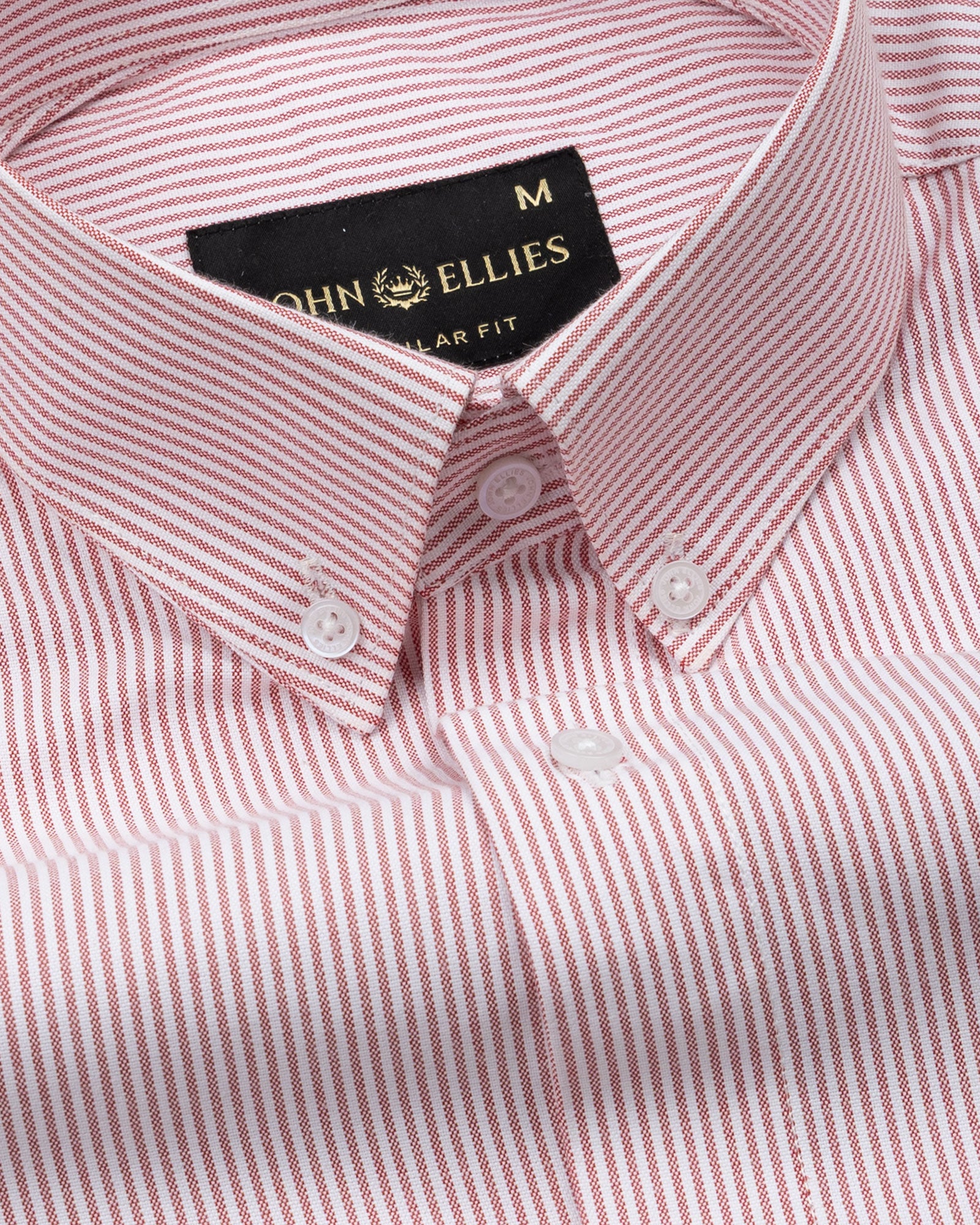 Serac Red Stripe Button Down Cotton Shirt - John Ellies