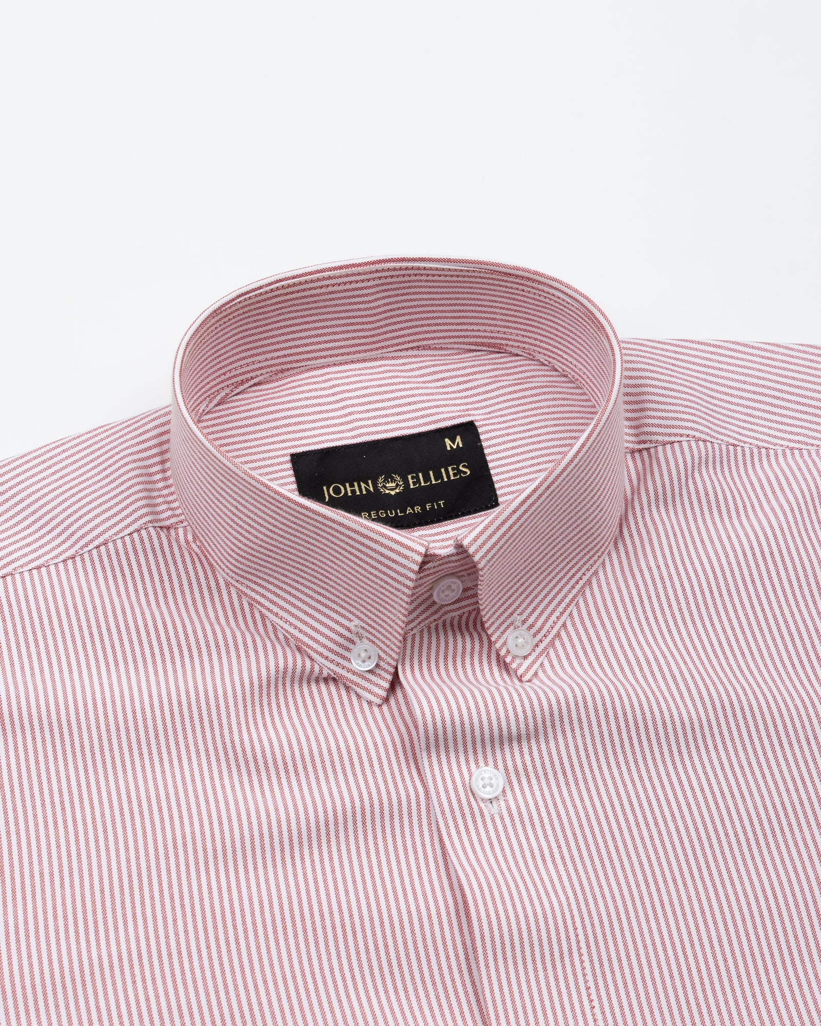Serac Red Stripe Button Down Cotton Shirt - John Ellies