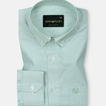 Serac Green Stripe Button Down Cotton Shirt - John Ellies