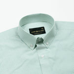 Serac Green Stripe Button Down Cotton Shirt - John Ellies