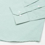 Serac Green Stripe Button Down Cotton Shirt - John Ellies
