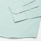 Serac Green Stripe Button Down Cotton Shirt - John Ellies