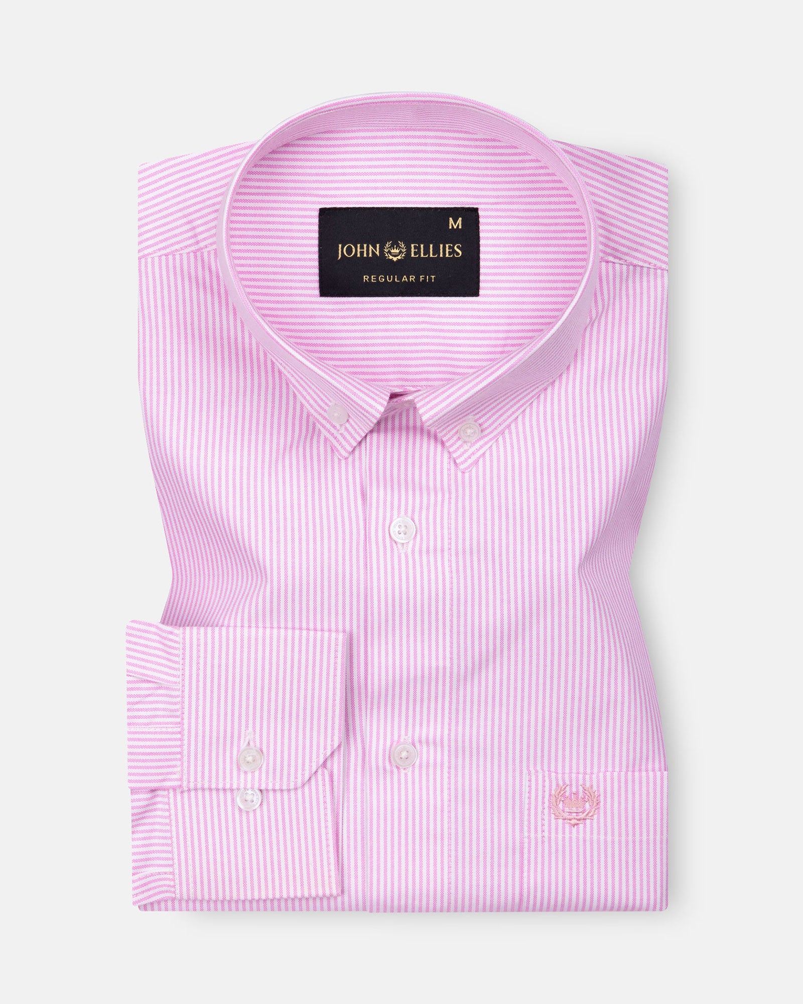 Serac Pink Stripe Button Down Cotton Shirt - John Ellies