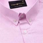 Serac Pink Stripe Button Down Cotton Shirt - John Ellies