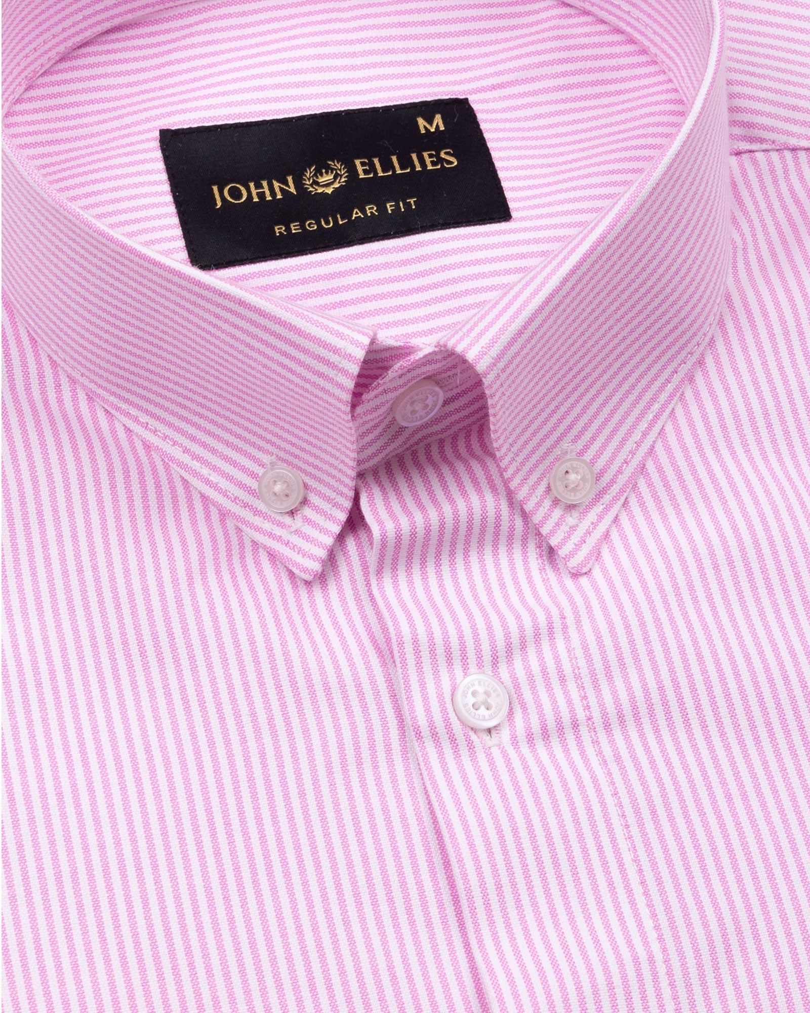 Serac Pink Stripe Button Down Cotton Shirt - John Ellies