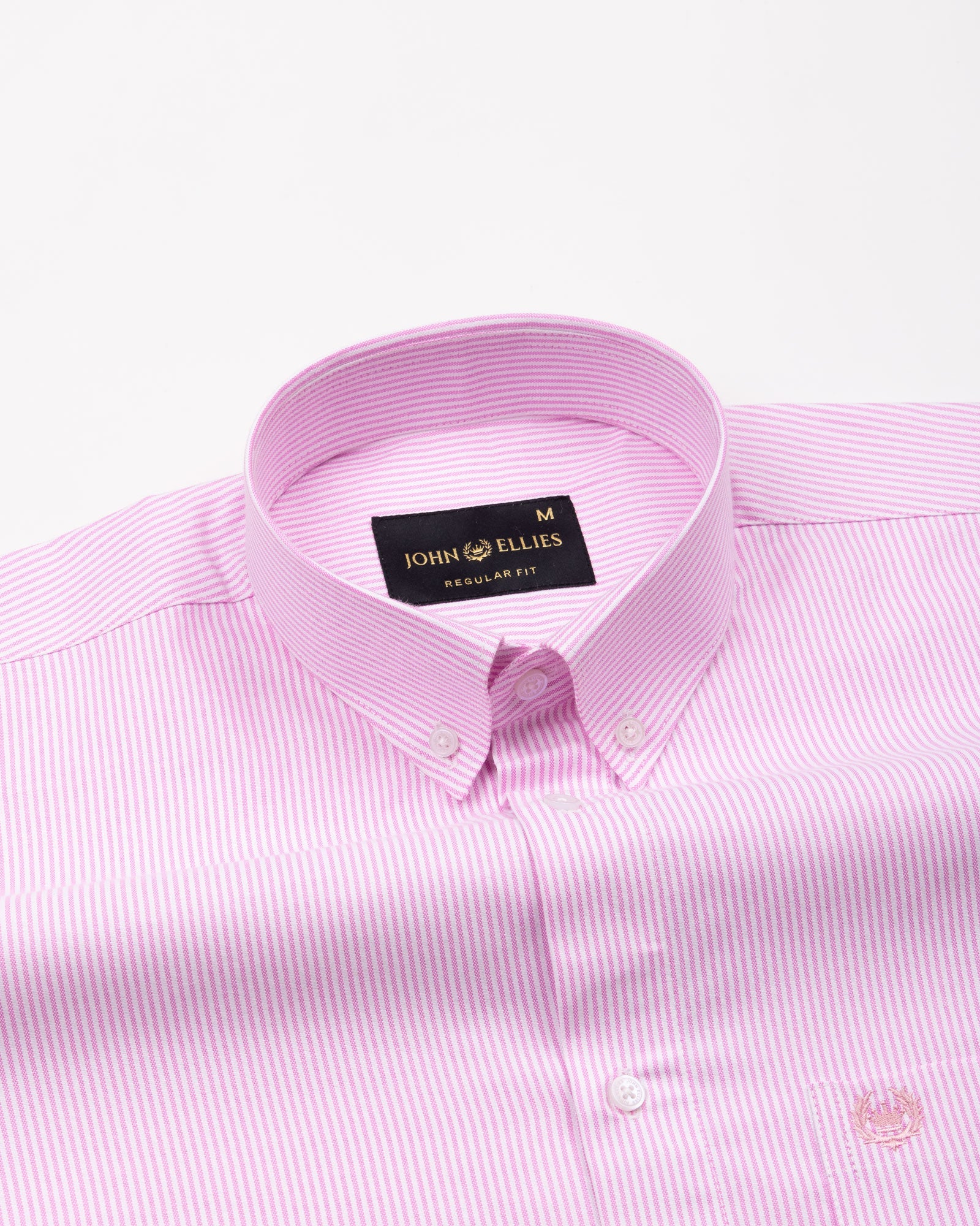 Serac Pink Stripe Button Down Cotton Shirt - John Ellies