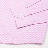 Serac Pink Stripe Button Down Cotton Shirt - John Ellies