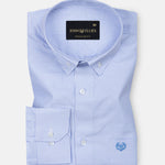 Serac Blue Stripe Button Down Cotton Shirt - John Ellies