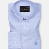 Serac Blue Stripe Button Down Cotton Shirt - John Ellies