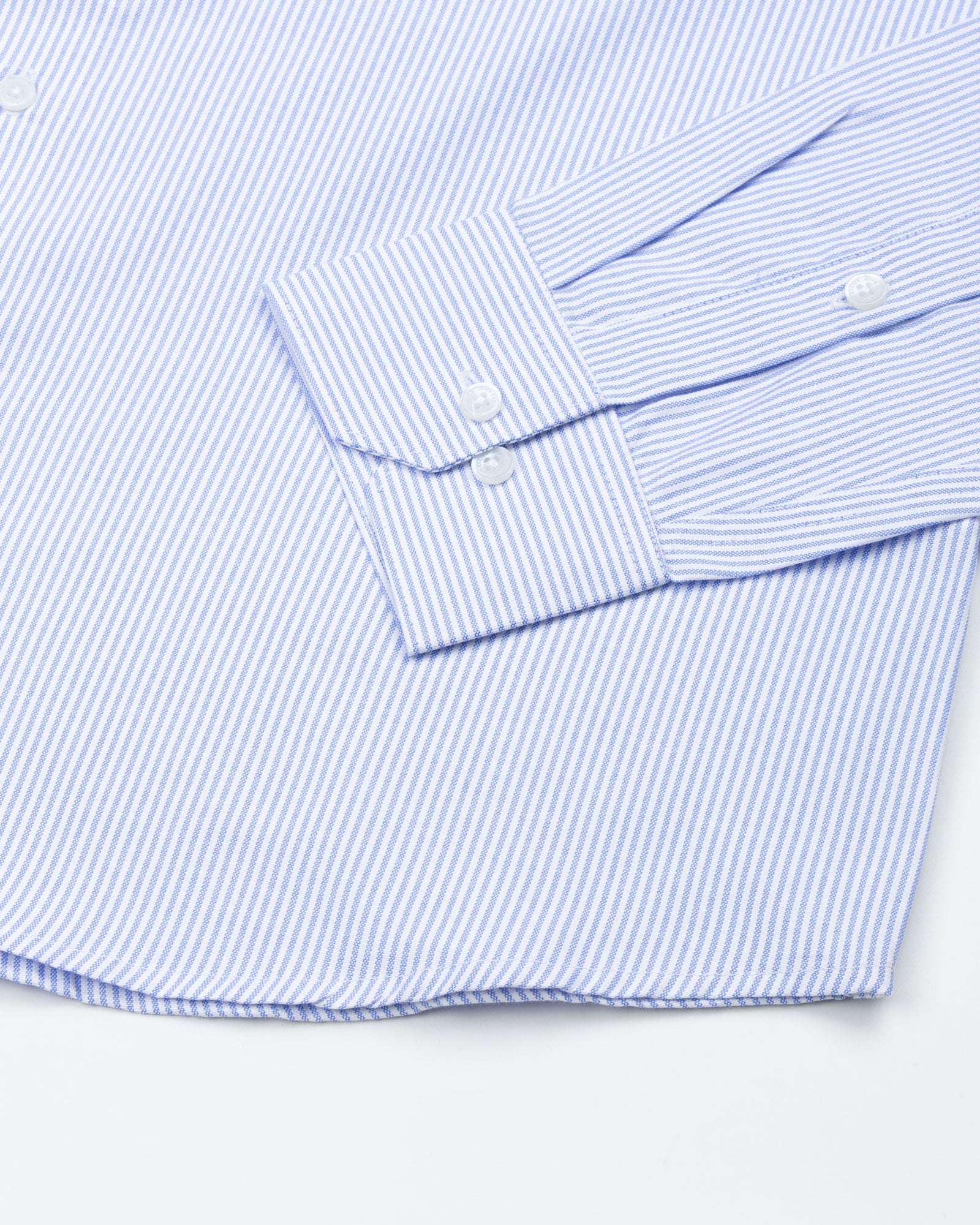 Serac Blue Stripe Button Down Cotton Shirt - John Ellies