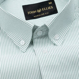 Serac Olive Stripe Button Down Cotton Shirt - John Ellies