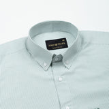 Serac Olive Stripe Button Down Cotton Shirt - John Ellies