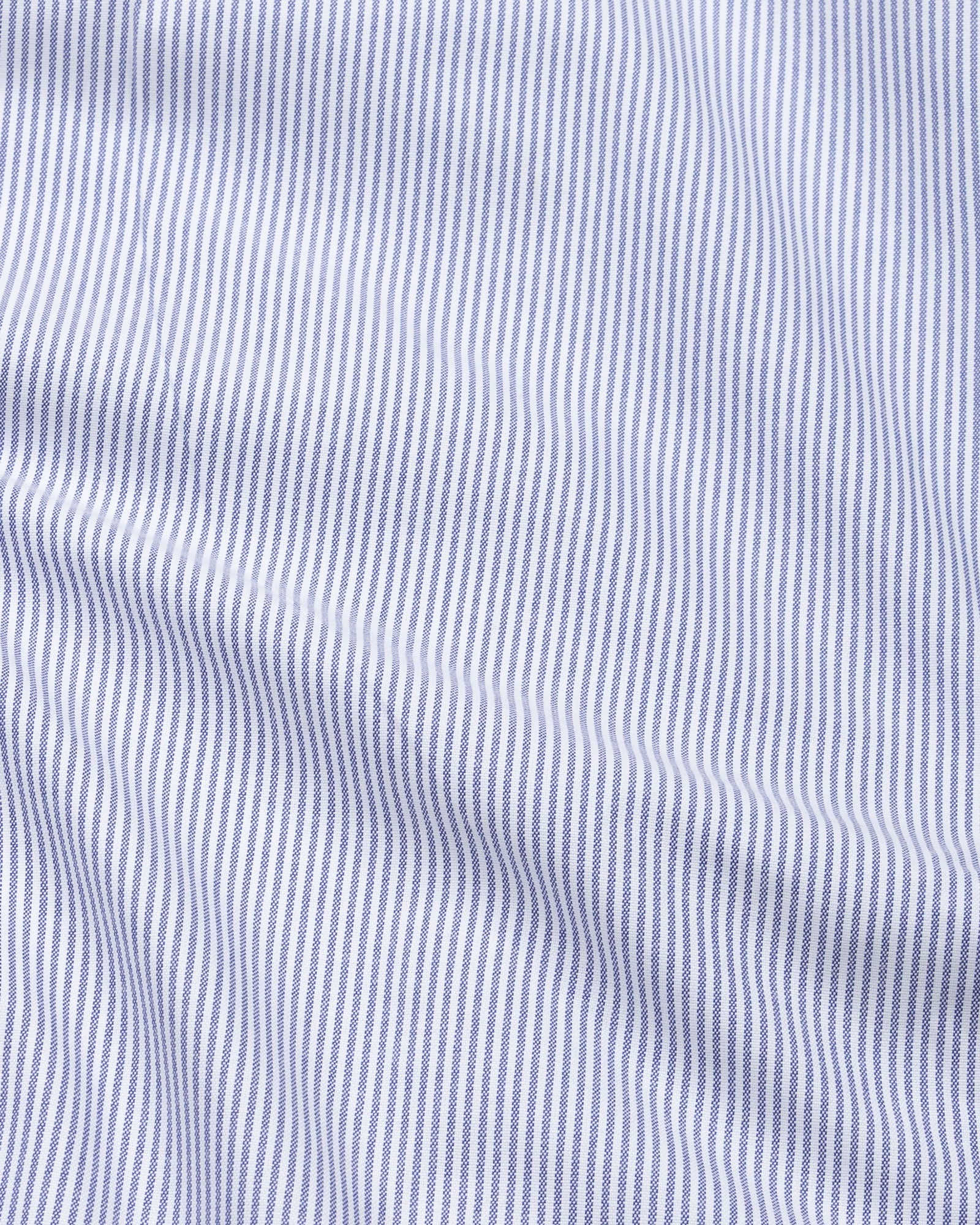 Serac Navy Blue Stripe Button Down Cotton Shirt - John Ellies