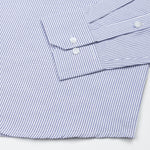 Serac Navy Blue Stripe Button Down Cotton Shirt - John Ellies