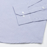 Serac Navy Blue Stripe Button Down Cotton Shirt - John Ellies