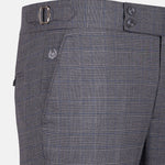 Sander Silver Checked Formal Italian Pant - John Ellies