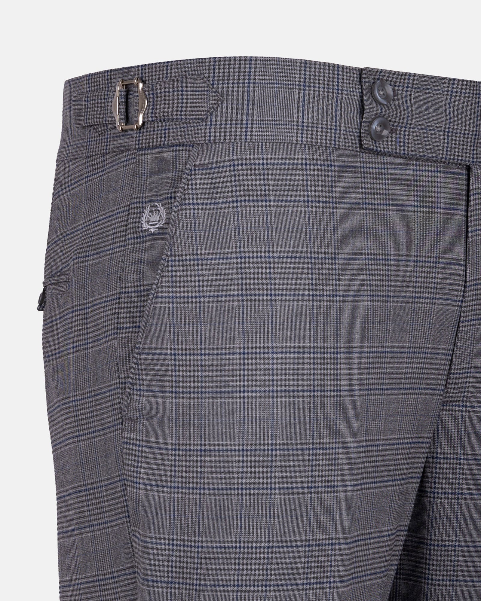 Sander Silver Checked Formal Italian Pant - John Ellies
