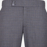 Sander Silver Checked Formal Italian Pant - John Ellies