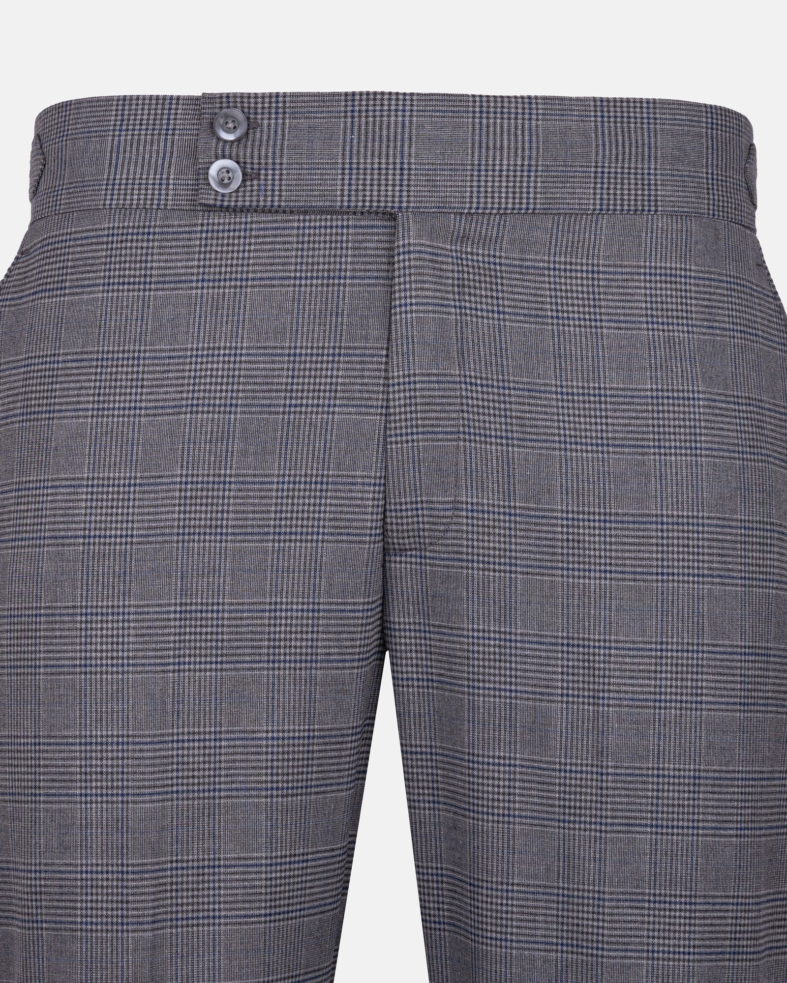 Sander Silver Checked Formal Italian Pant - John Ellies