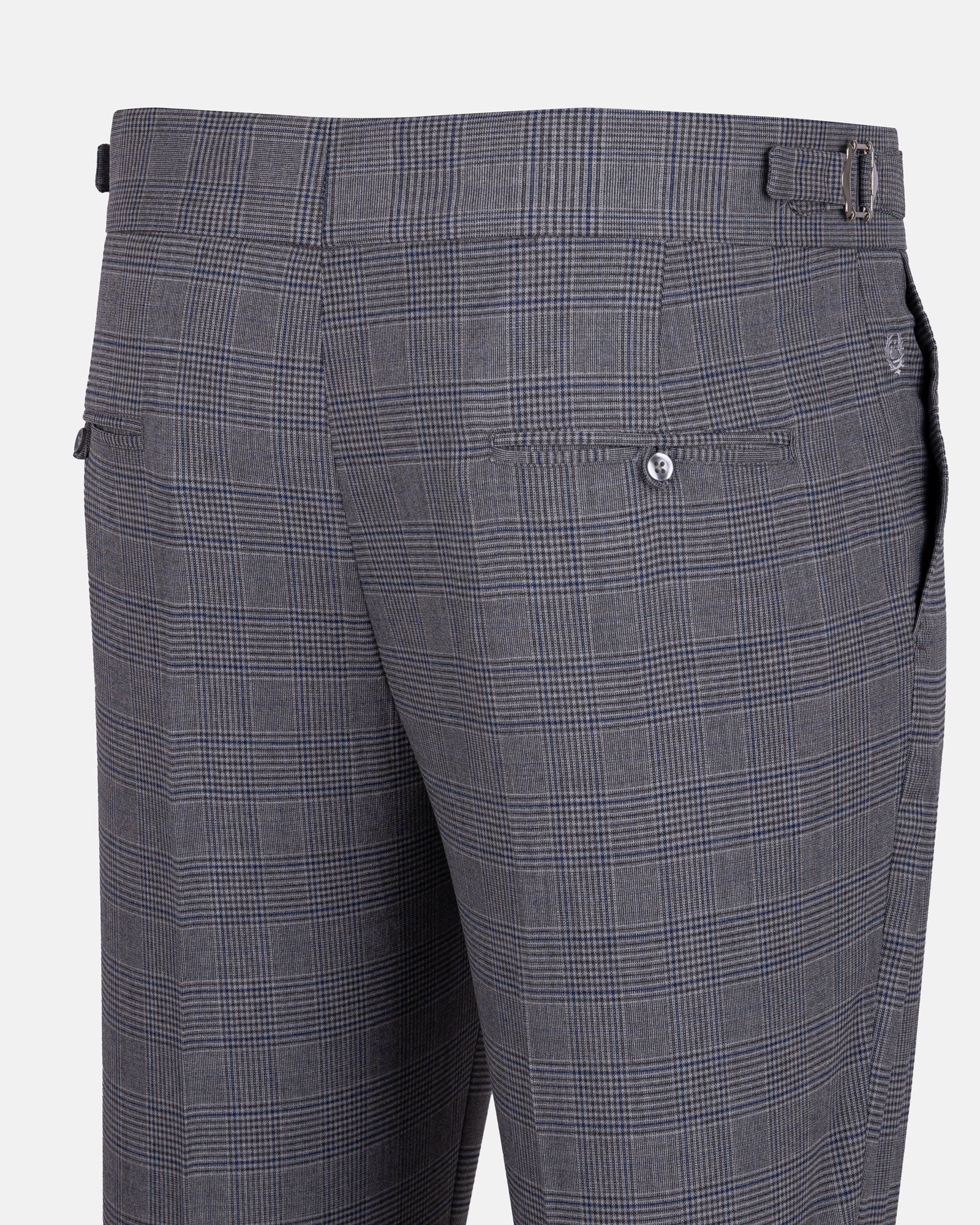 Sander Silver Checked Formal Italian Pant - John Ellies