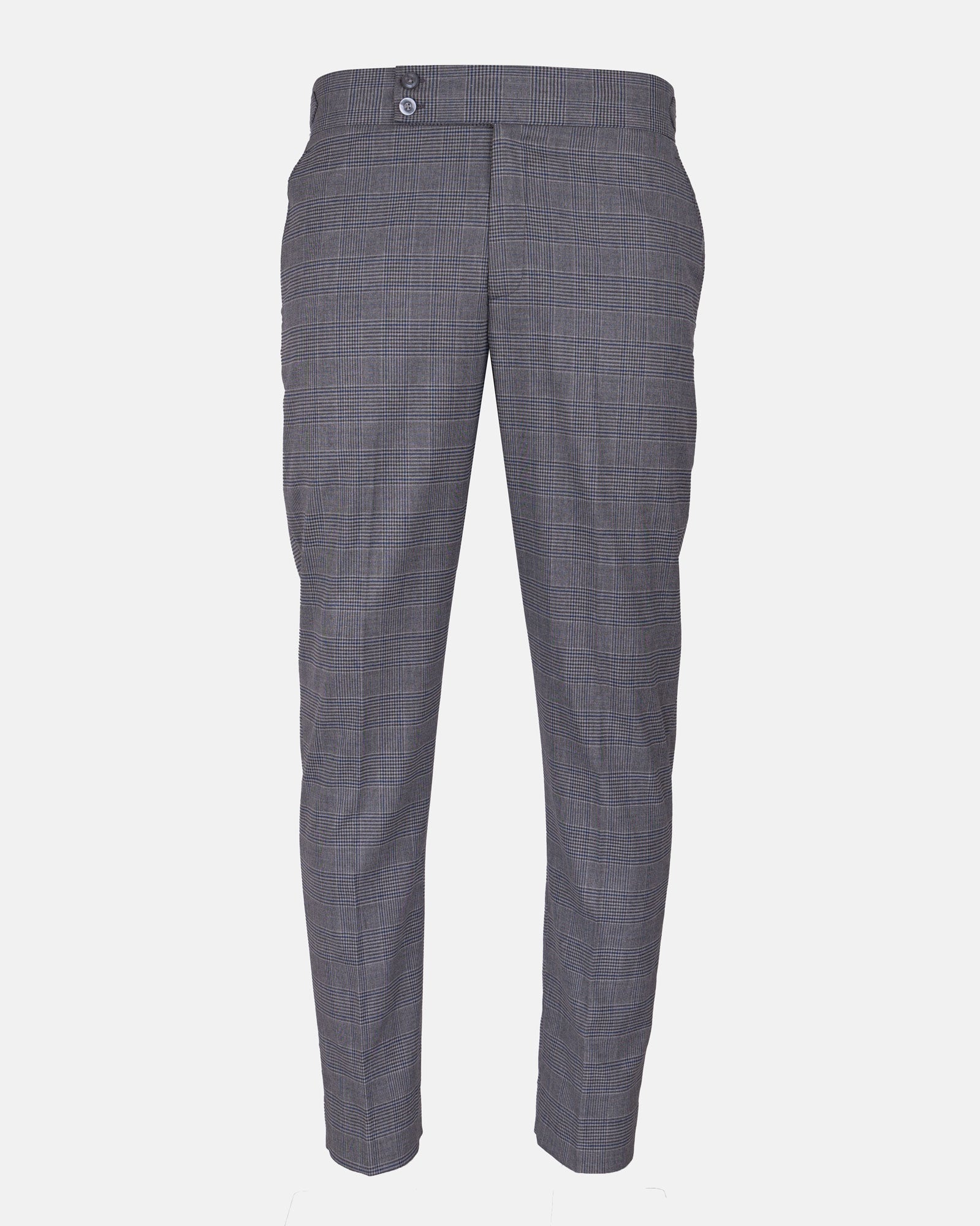 Sander Silver Checked Formal Italian Pant - John Ellies