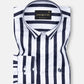 Ardine Navy Blue Stripe Cotton Shirt - John Ellies