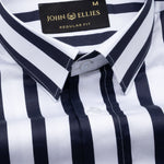 Ardine Navy Blue Stripe Cotton Shirt - John Ellies