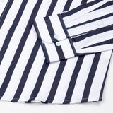Ardine Navy Blue Stripe Cotton Shirt - John Ellies