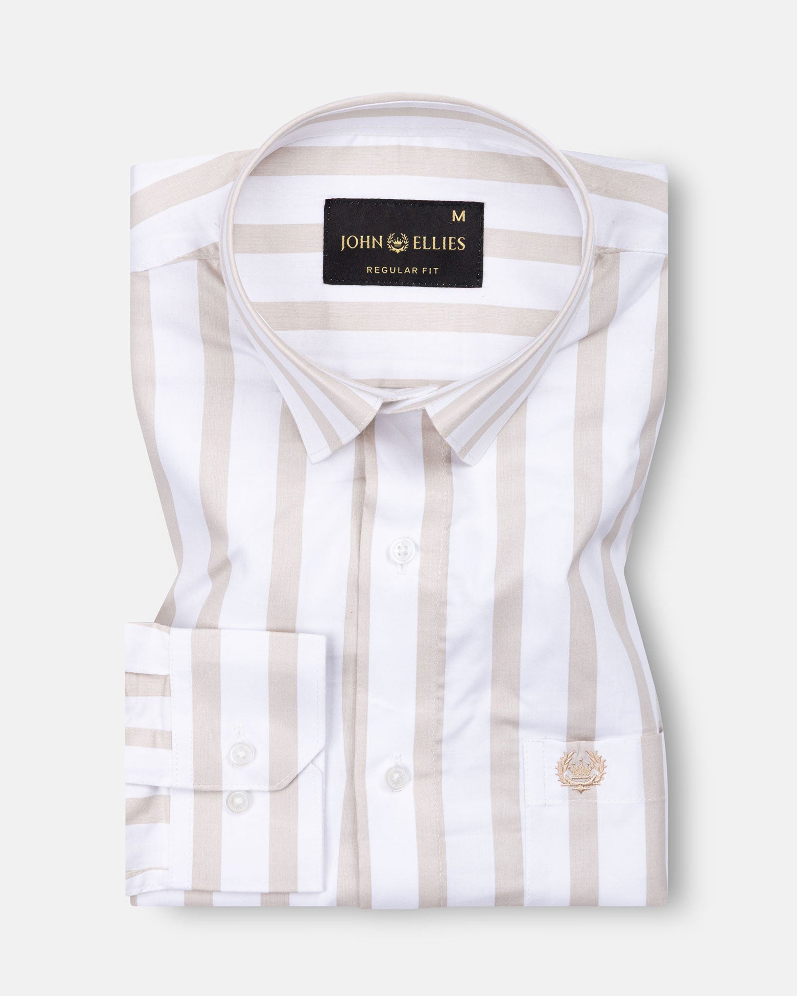 Ardine Cream Stripe Cotton Shirt - John Ellies