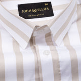 Ardine Cream Stripe Cotton Shirt - John Ellies