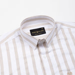Ardine Cream Stripe Cotton Shirt - John Ellies