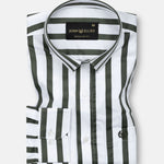 Ardine Green Stripe Cotton Shirt - John Ellies