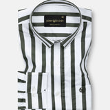 Ardine Green Stripe Cotton Shirt - John Ellies