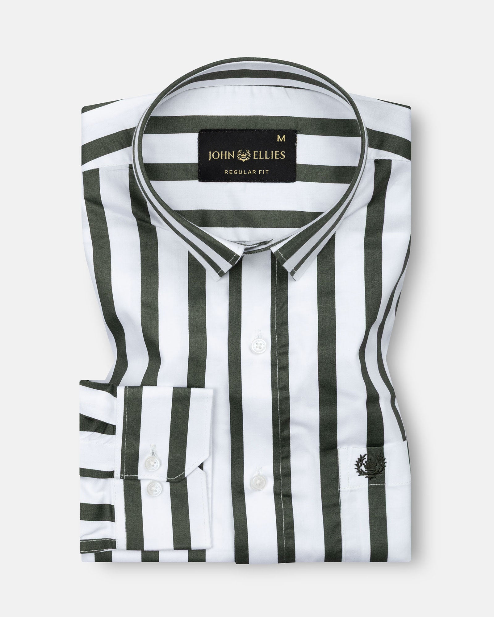 Ardine Green Stripe Cotton Shirt - John Ellies