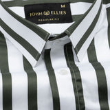 Ardine Green Stripe Cotton Shirt - John Ellies