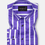 Taren Purple Stripe Cotton Shirt - John Ellies