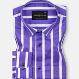 Taren Purple Stripe Cotton Shirt - John Ellies