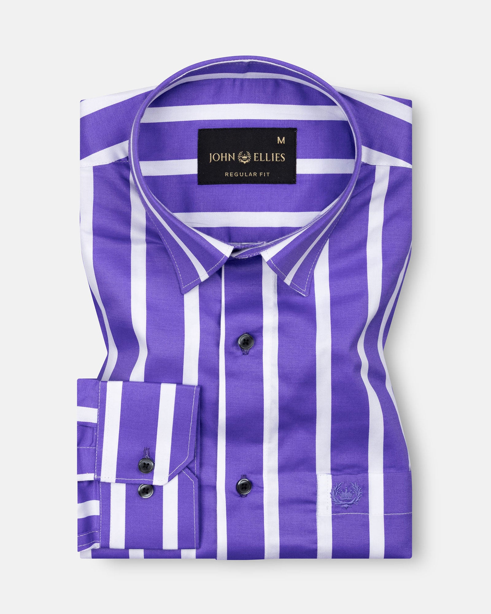 Taren Purple Stripe Cotton Shirt - John Ellies