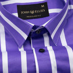 Taren Purple Stripe Cotton Shirt - John Ellies