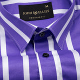 Taren Purple Stripe Cotton Shirt - John Ellies