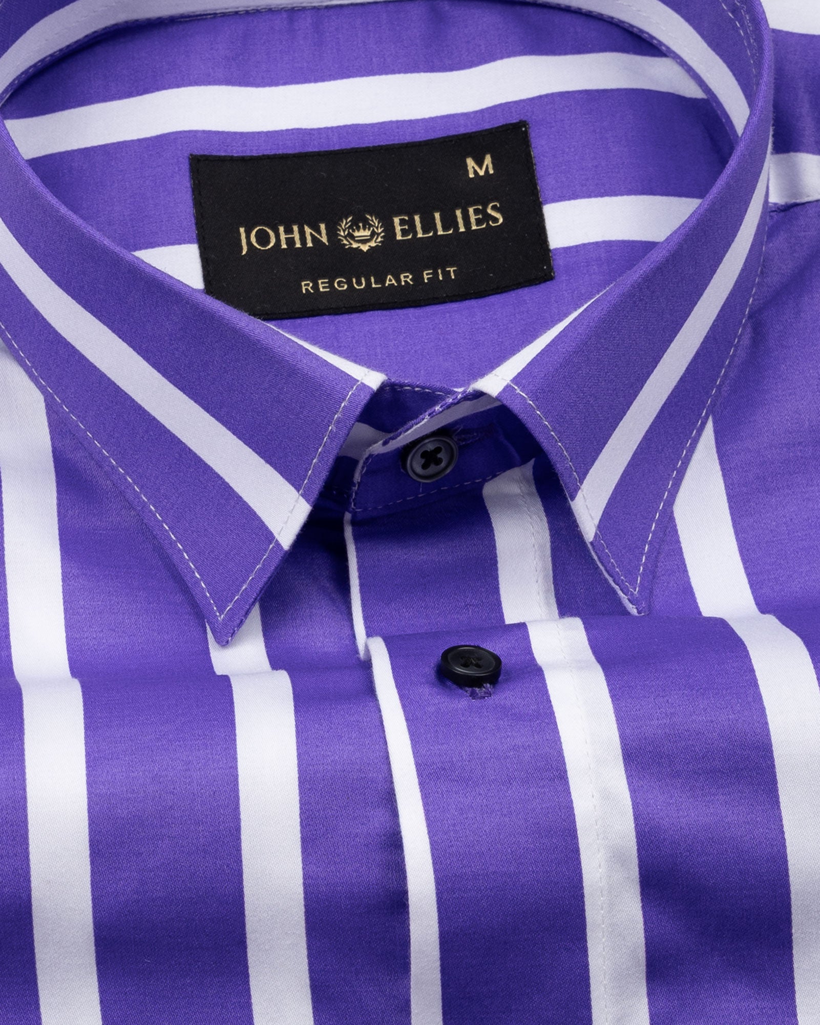 Taren Purple Stripe Cotton Shirt - John Ellies