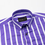 Taren Purple Stripe Cotton Shirt - John Ellies