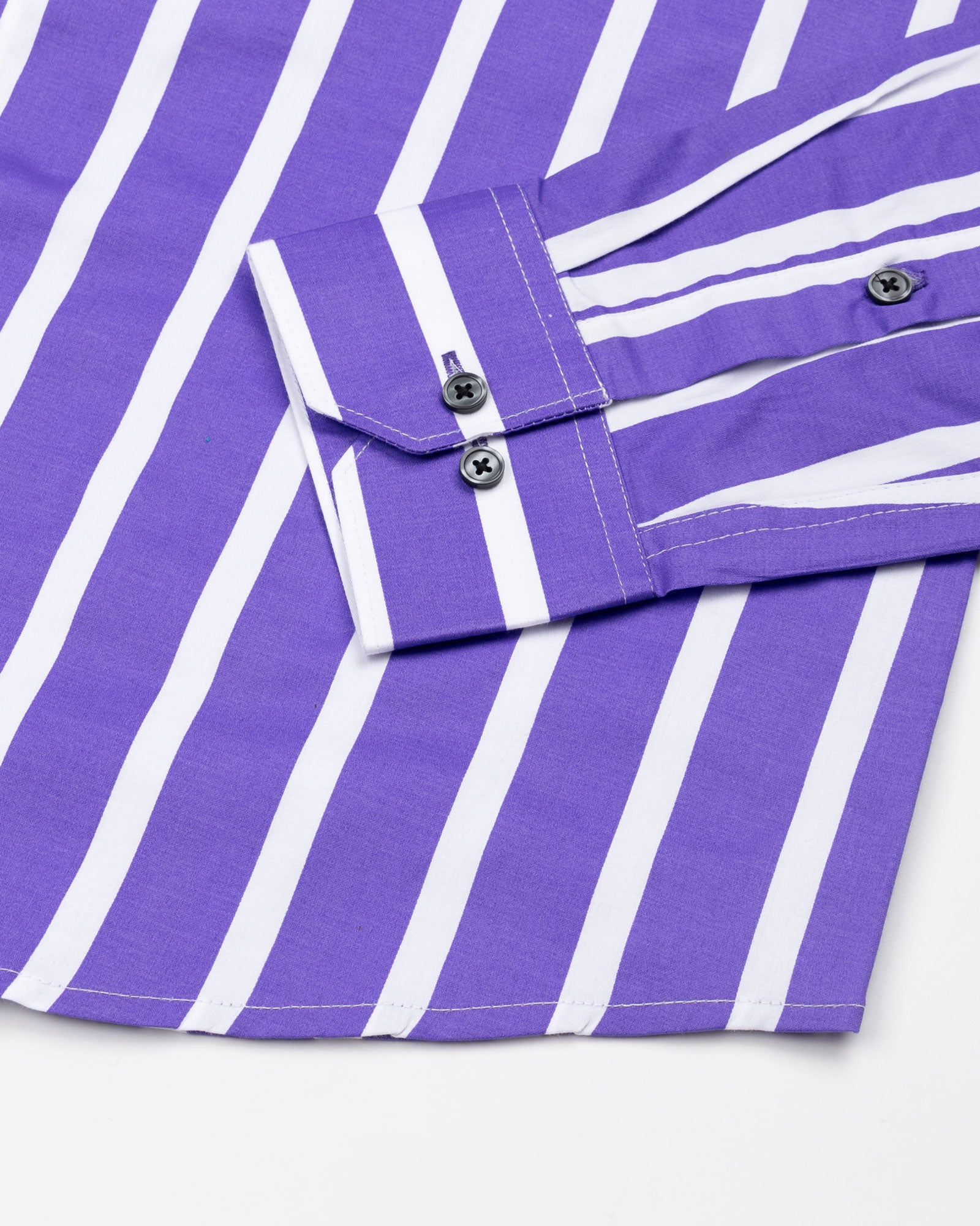 Taren Purple Stripe Cotton Shirt - John Ellies