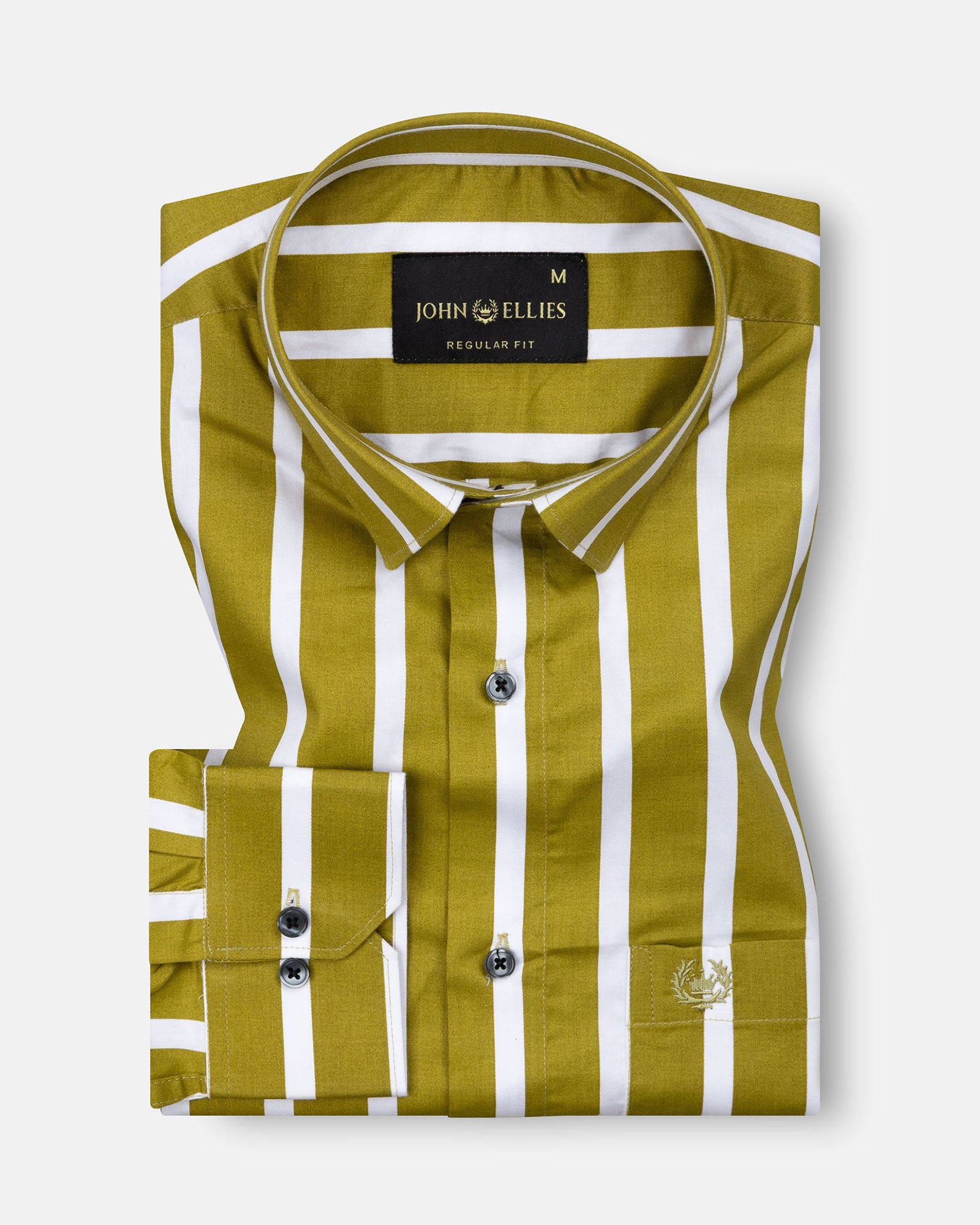 Taren Mustard Stripe Cotton Shirt - John Ellies