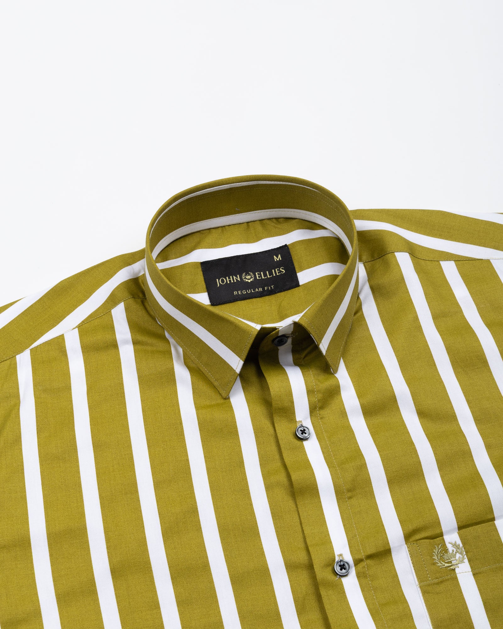 Taren Mustard Stripe Cotton Shirt - John Ellies